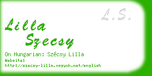lilla szecsy business card