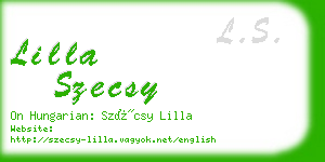 lilla szecsy business card